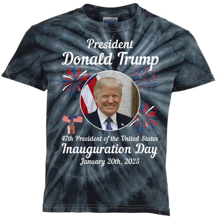 47th President Donald Trump Inauguration Day Kids Tie-Dye T-Shirt