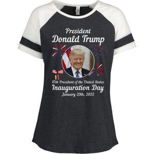 47th President Donald Trump Inauguration Day Enza Ladies Jersey Colorblock Tee