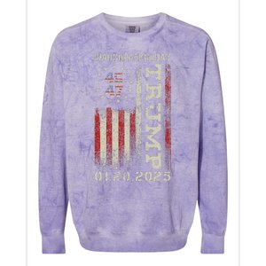 47th President Donald Trump Inauguration Day 2025 Usa Flag Colorblast Crewneck Sweatshirt