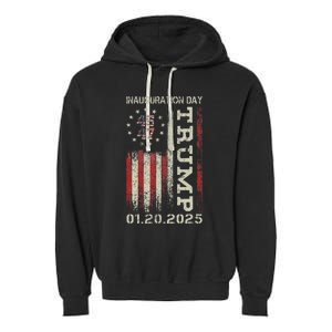 47th President Donald Trump Inauguration Day 2025 Usa Flag Garment-Dyed Fleece Hoodie