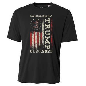 47th President Donald Trump Inauguration Day 2025 Usa Flag Cooling Performance Crew T-Shirt