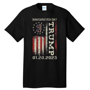 47th President Donald Trump Inauguration Day 2025 Usa Flag Tall T-Shirt