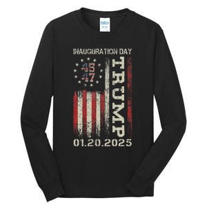 47th President Donald Trump Inauguration Day 2025 Usa Flag Tall Long Sleeve T-Shirt