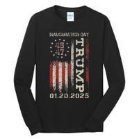 47th President Donald Trump Inauguration Day 2025 Usa Flag Tall Long Sleeve T-Shirt