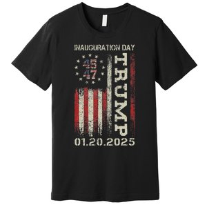 47th President Donald Trump Inauguration Day 2025 Usa Flag Premium T-Shirt