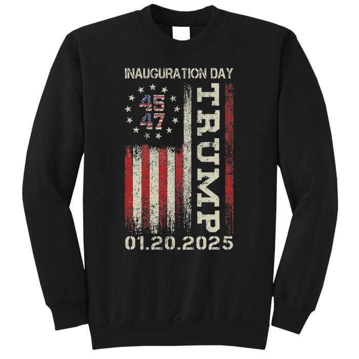 47th President Donald Trump Inauguration Day 2025 Usa Flag Tall Sweatshirt