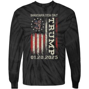 47th President Donald Trump Inauguration Day 2025 Usa Flag Tie-Dye Long Sleeve Shirt