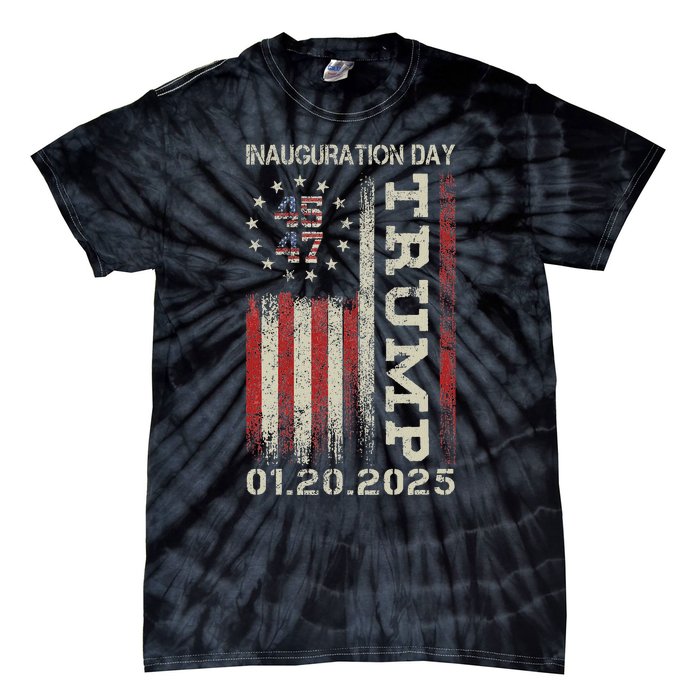 47th President Donald Trump Inauguration Day 2025 Usa Flag Tie-Dye T-Shirt