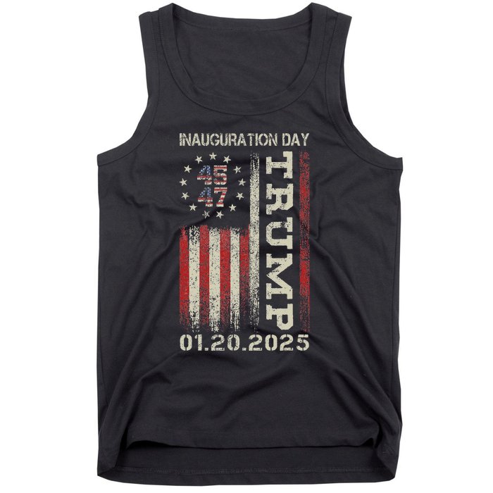 47th President Donald Trump Inauguration Day 2025 Usa Flag Tank Top