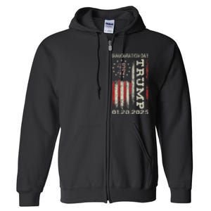 47th President Donald Trump Inauguration Day 2025 Usa Flag Full Zip Hoodie