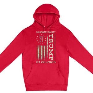 47th President Donald Trump Inauguration Day 2025 Usa Flag Premium Pullover Hoodie