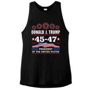 47th President Donald Trump Inauguration Day Ladies PosiCharge Tri-Blend Wicking Tank