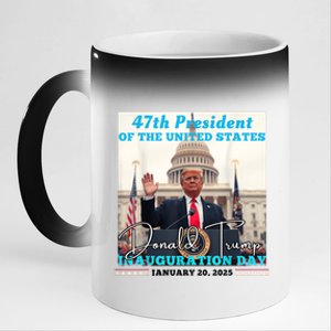 47th President Donald Trump Inauguration Day 2025 11oz Black Color Changing Mug