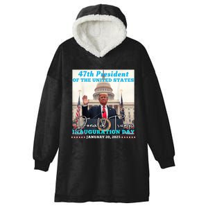 47th President Donald Trump Inauguration Day 2025 Hooded Wearable Blanket