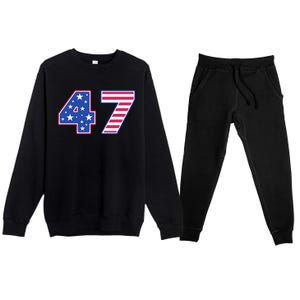 47th Presidential Election Inauguration Day 2025 Usa Flag Premium Crewneck Sweatsuit Set