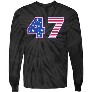 47th Presidential Election Inauguration Day 2025 Usa Flag Tie-Dye Long Sleeve Shirt