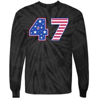 47th Presidential Election Inauguration Day 2025 Usa Flag Tie-Dye Long Sleeve Shirt