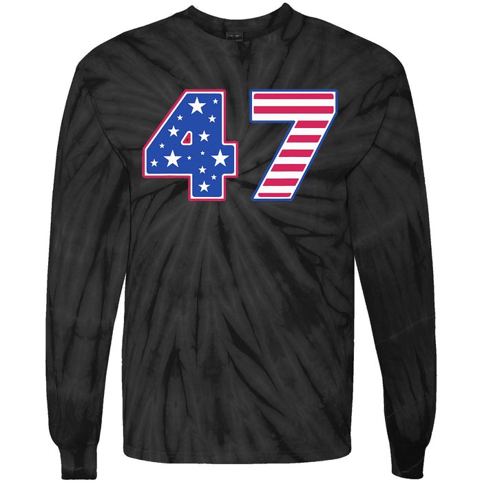 47th Presidential Election Inauguration Day 2025 Usa Flag Tie-Dye Long Sleeve Shirt