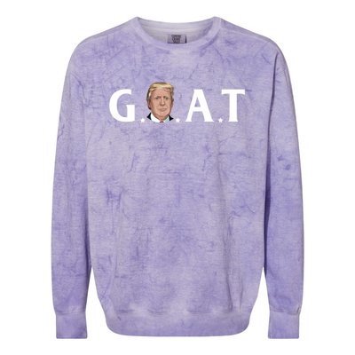 45th President Goat Greatest Of All Time President Trump Meaningful Gift Colorblast Crewneck Sweatshirt