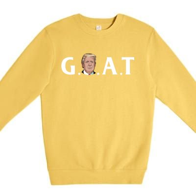 45th President Goat Greatest Of All Time President Trump Meaningful Gift Premium Crewneck Sweatshirt