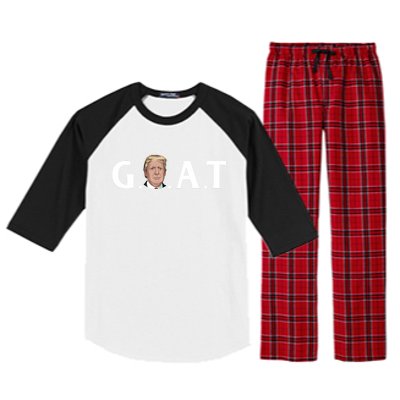 45th President Goat Greatest Of All Time President Trump Meaningful Gift Raglan Sleeve Pajama Set