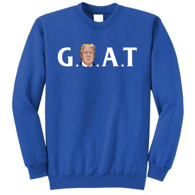 45th President Goat Greatest Of All Time President Trump Meaningful Gift Tall Sweatshirt