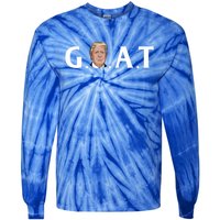 45th President Goat Greatest Of All Time President Trump Meaningful Gift Tie-Dye Long Sleeve Shirt