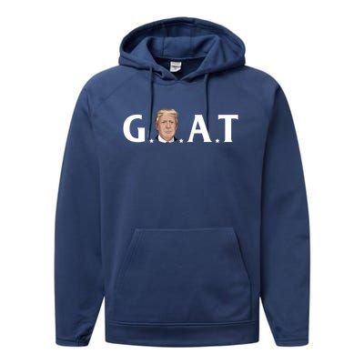 45th President Goat Greatest Of All Time President Trump Meaningful Gift Performance Fleece Hoodie