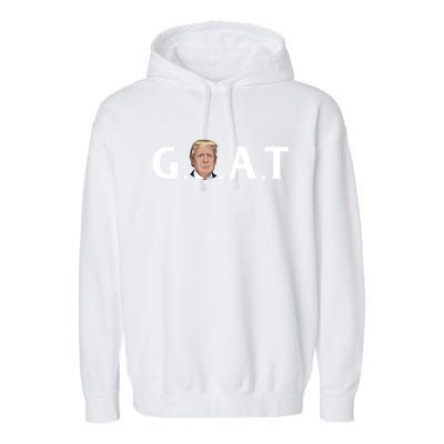 45th President Goat Greatest Of All Time President Trump Meaningful Gift Garment-Dyed Fleece Hoodie