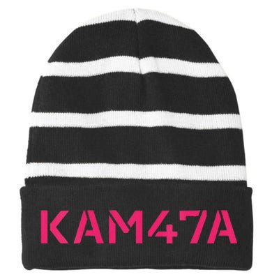 47th President Kamala Harris 2024 First Woman Female Empower Vneck Striped Beanie with Solid Band