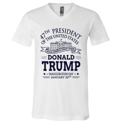 47th President Of The United States Donald Trump Inauguration V-Neck T-Shirt