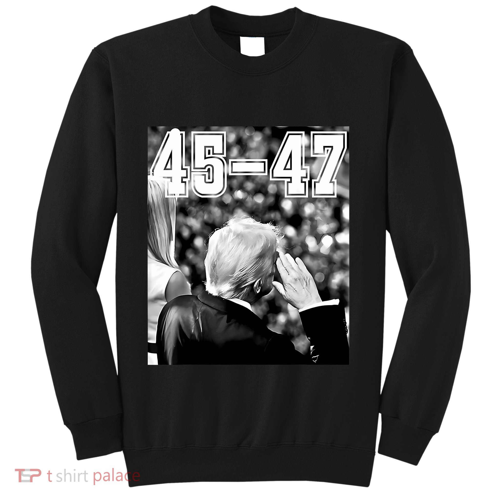 4547 President Trump Military Salutes On Final Vintage Sweatshirt