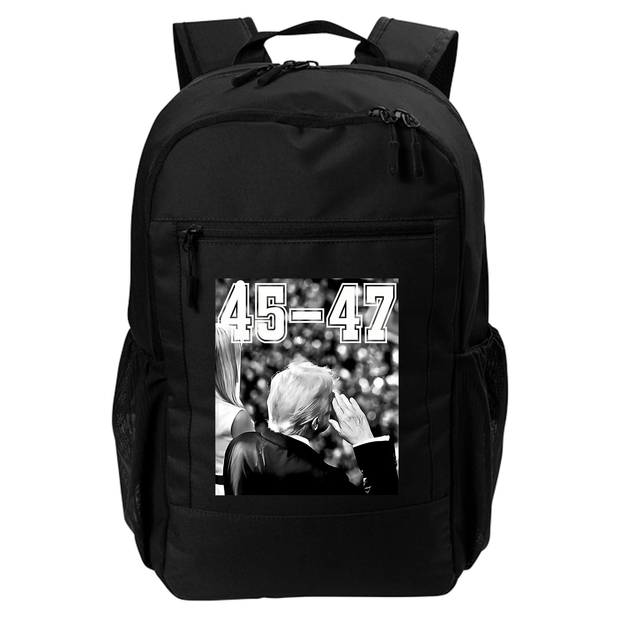 4547 President Trump Military Salutes On Final Vintage Backpack