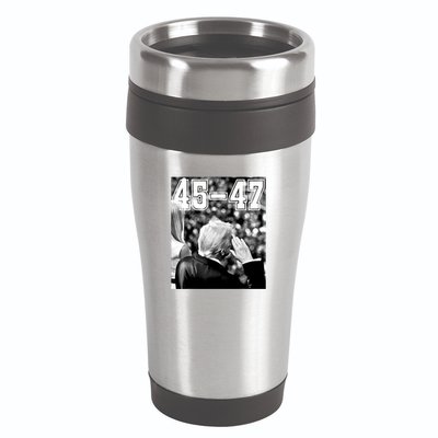 4547 President Trump Military Salutes On Final Vintage 16oz Travel Tumbler