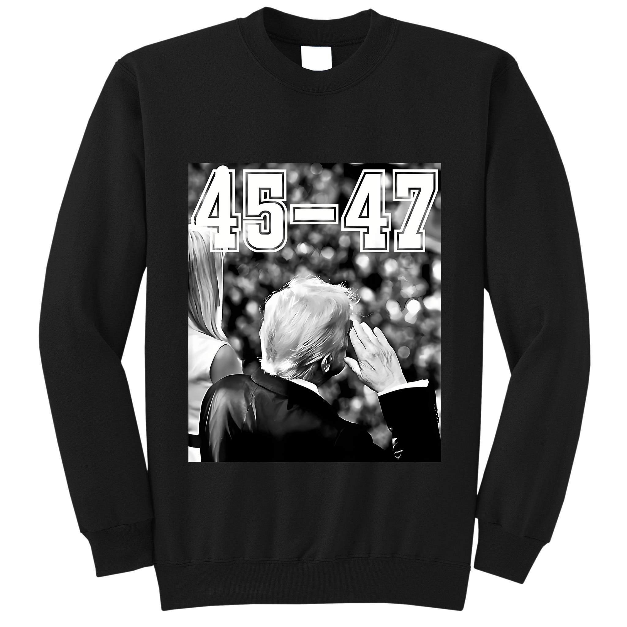 4547 President Trump Military Salutes On Final Vintage Tall Sweatshirt