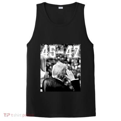 4547 President Trump Military Salutes On Final Vintage PosiCharge Competitor Tank