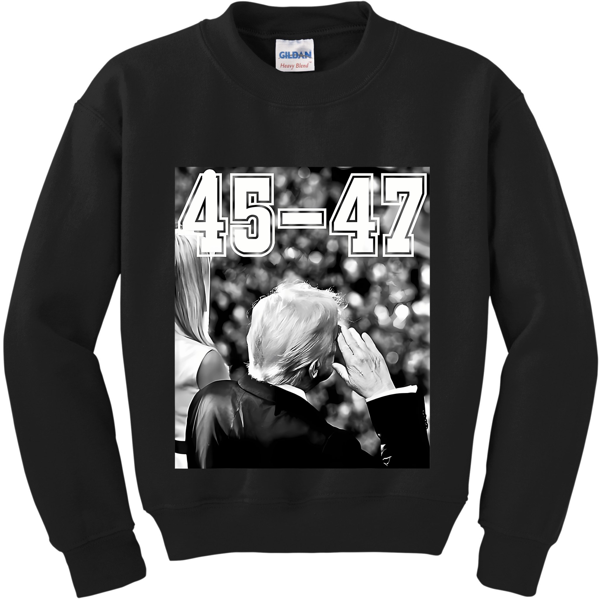 4547 President Trump Military Salutes On Final Vintage Kids Sweatshirt
