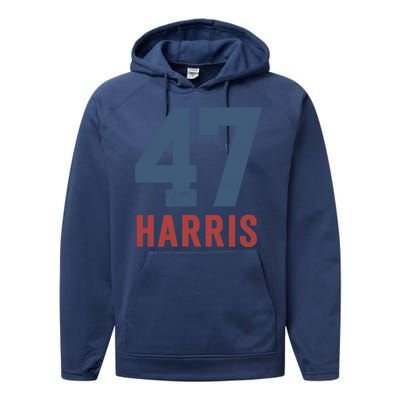 47th President Usa Harris Retro Performance Fleece Hoodie