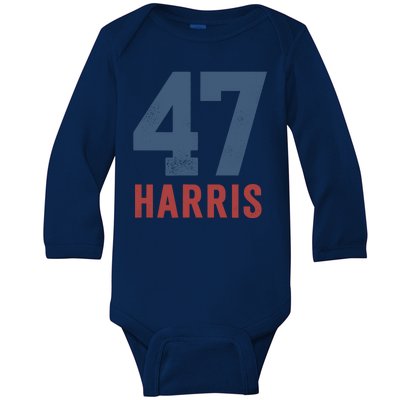 47th President Usa Harris Retro Baby Long Sleeve Bodysuit