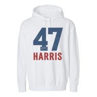 47th President Usa Harris Retro Garment-Dyed Fleece Hoodie