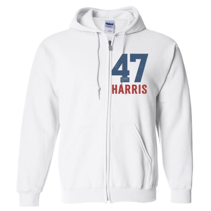 47th President Usa Harris Retro Full Zip Hoodie