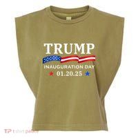 47th President Usa Flag Garment-Dyed Women's Muscle Tee