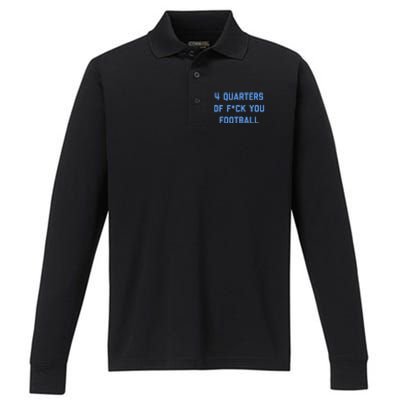 4 Quarters Of F You Football Performance Long Sleeve Polo