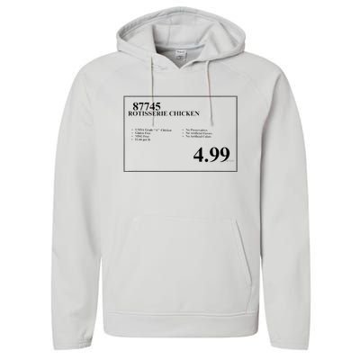 4.99 Rotisserie Chicken Sign Performance Fleece Hoodie