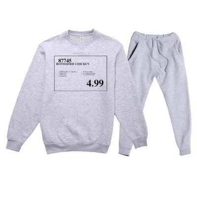 4.99 Rotisserie Chicken Sign Premium Crewneck Sweatsuit Set