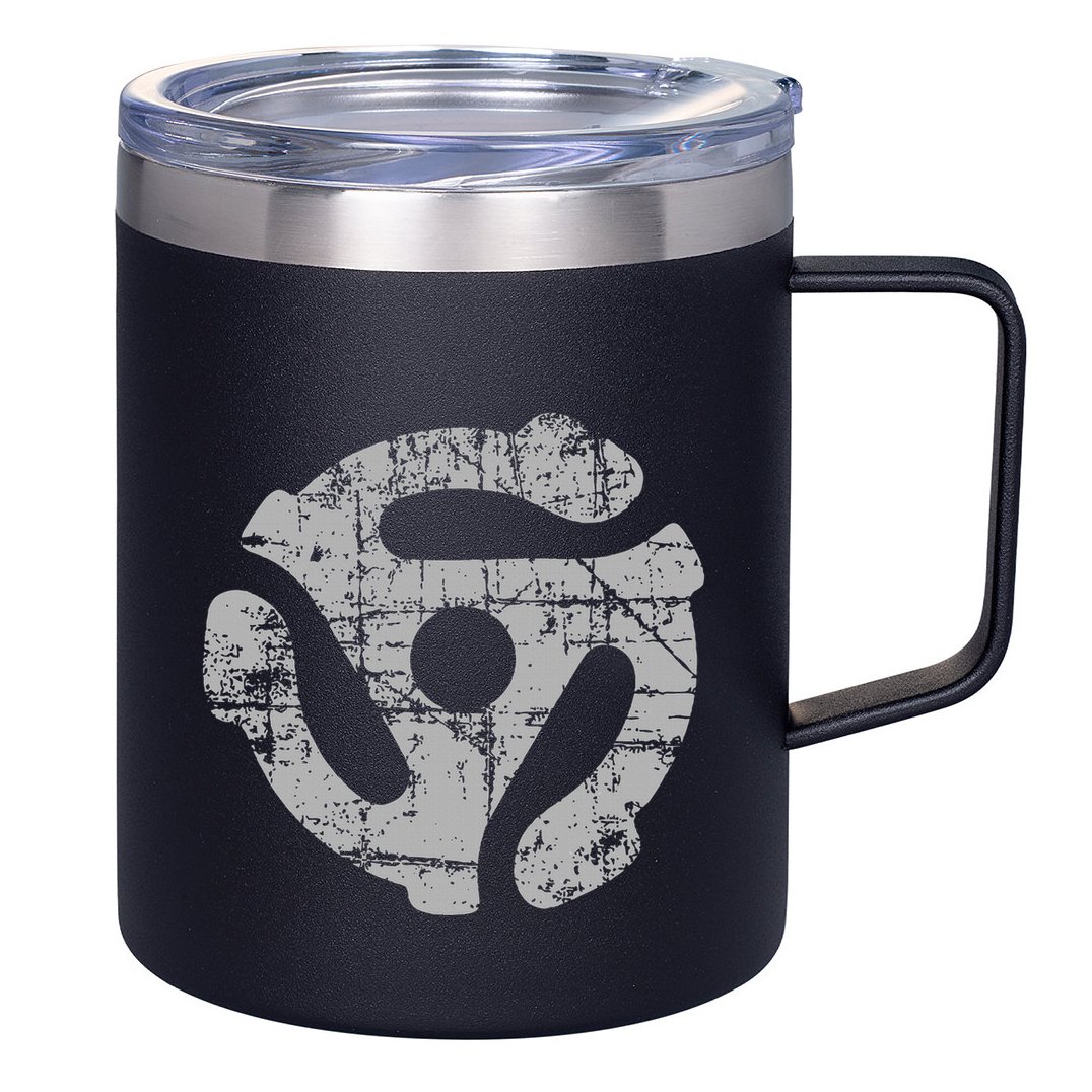 45 Rpm Record Adapter Turntable 12oz Stainless Steel Coffee Mug
