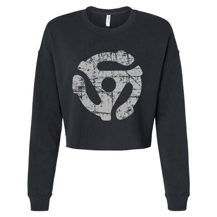 45 Rpm Record Adapter Turntable Cropped Pullover Crew