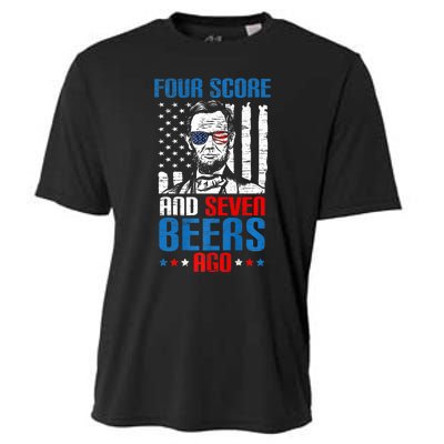 4 Score And 7 Beers Ago Made For A Patriotic 4th Of July Cooling Performance Crew T-Shirt