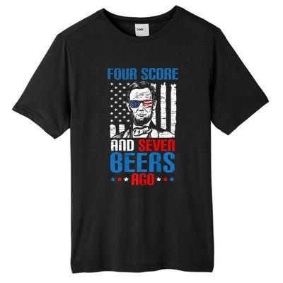 4 Score And 7 Beers Ago Made For A Patriotic 4th Of July Tall Fusion ChromaSoft Performance T-Shirt