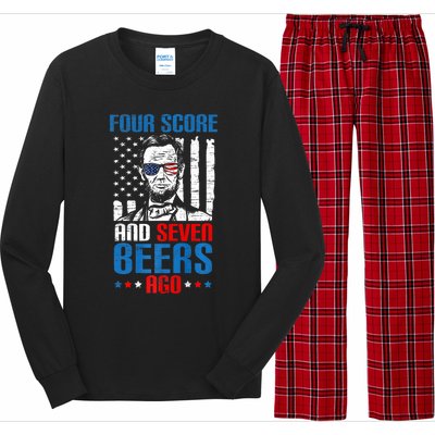 4 Score And 7 Beers Ago Made For A Patriotic 4th Of July Long Sleeve Pajama Set